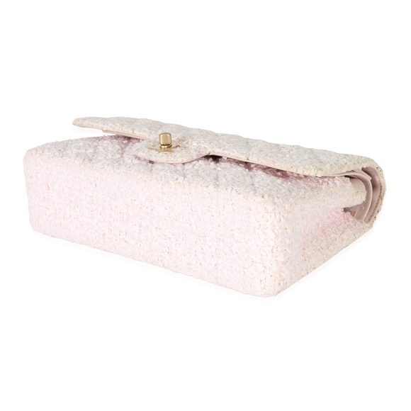 Chanel Pink Tweed Medium Classic Double Flap Bag - Picture 6 of 8